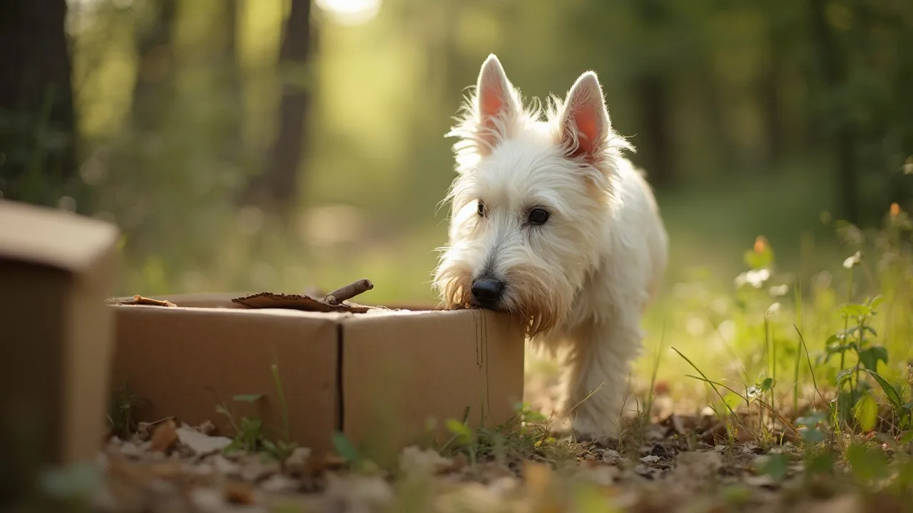 Westie in de trein