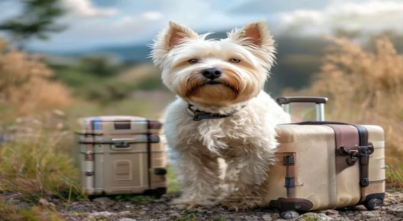 Westie zwemt